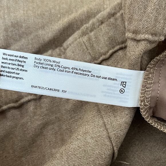 Eileen Fisher Felted Wool Tapered Ankle Pants Size L Honey Office Capsule NWT - Picture 7 of 7